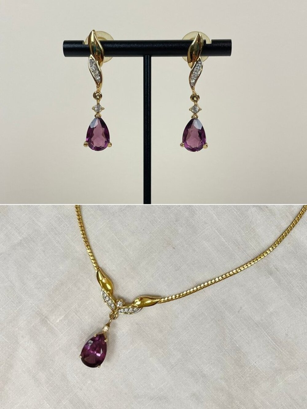 80s Vintage Costume Necklace & Earring Set